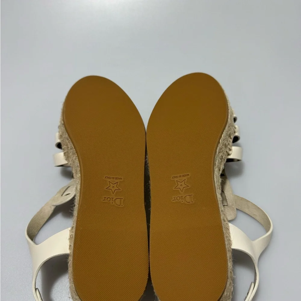 Dior Dioriviera Marine Espadrilles Sandals Leather White Women’s EU 41/US 11 - Picture 7 of 7